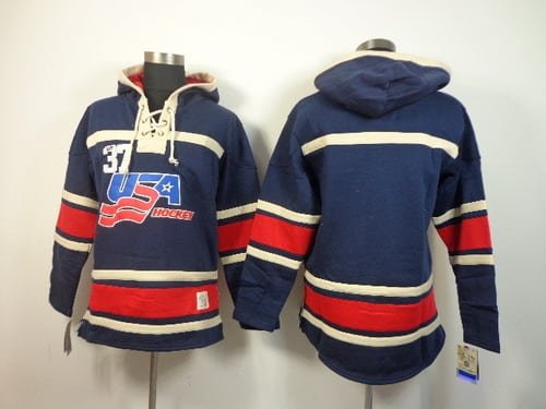 2014/15 Old Time Hockey Team USA Blank Navy Blue Hoodie inbean