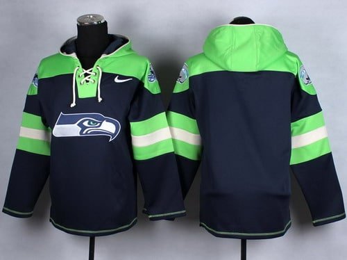 Nike Seattle Seahawks Blank 2014 Navy Blue Hoodie inbean