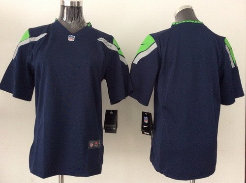 Nike Seattle Seahawks Blank Navy Blue Game Kids Jersey inbean