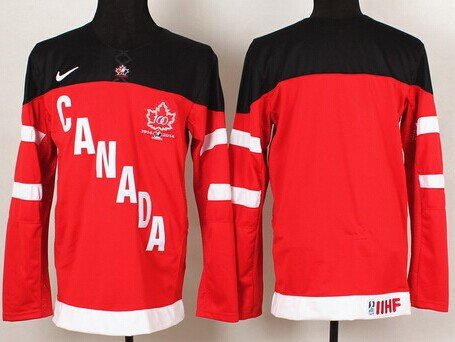 2014/15 Team Canada Blank Red 100TH Jersey inbean