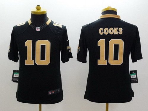 Nike New Orleans Saints #10 Brandin Cooks Black Limited Kids Jersey inbean