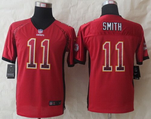 Nike Kansas City Chiefs #11 Alex Smith Drift Fashion Red Kids Jersey inbean