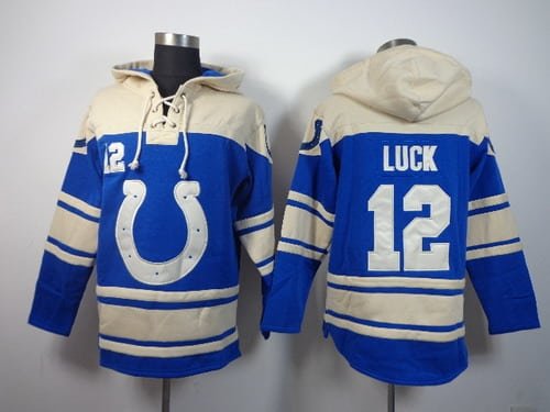 Indianapolis Colts #12 Andrew Luck 2014 Blue Hoodie inbean