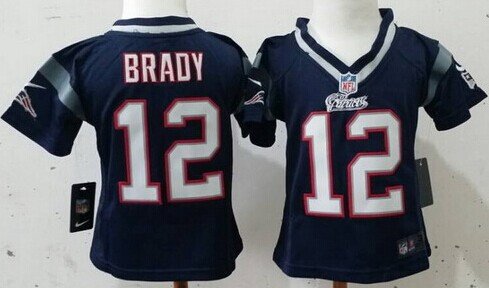 Nike New England Patriots #12 Tom Brady Blue Toddlers Jersey inbean