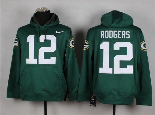 Nike Green Bay Packers #12 Aaron Rodgers Green Hoodie inbean