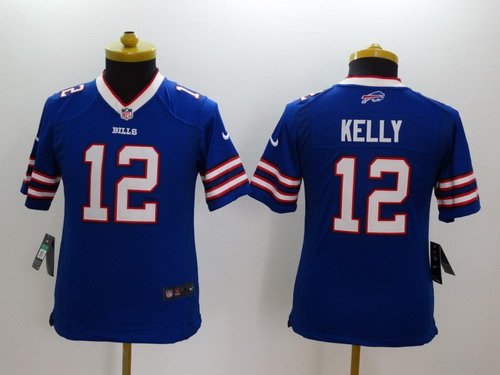 Nike Buffalo Bills #12 Jim Kelly 2013 Blue Limited Kids Jersey inbean