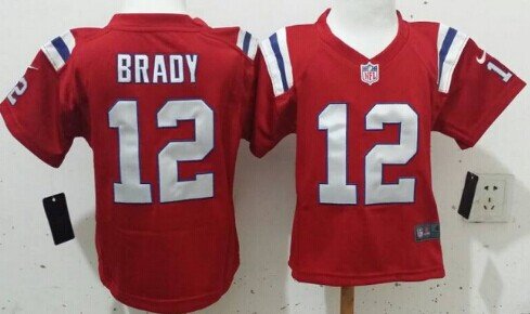 Nike New England Patriots #12 Tom Brady Red Toddlers Jersey inbean