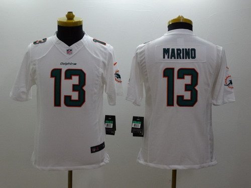 Nike Miami Dolphins #13 Dan Marino 2013 White Limited Kids Jersey inbean