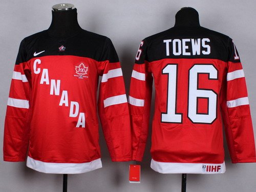 2014/15 Team Canada #16 Jonathan Toews Red 100TH Kids Jersey inbean