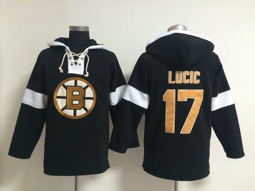 2014 Old Time Hockey Boston Bruins #17 Milan Lucic Black Hoodie inbean