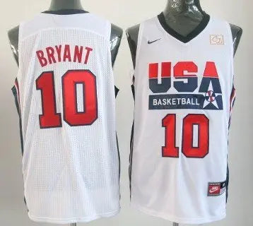 1992 Olympics Team USA #10 Kobe Bryant White Swingman Jersey inbean