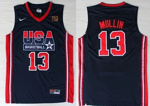 1992 Olympics Team USA #13 Chris Mullin Navy Blue Swingman Jersey inbean