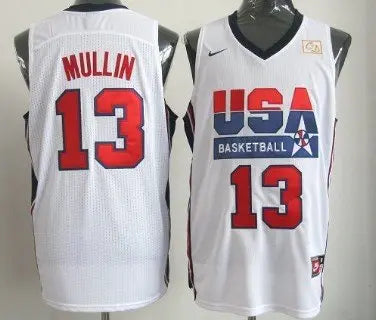 1992 Olympics Team USA #13 Chris Mullin White Swingman Jersey inbean