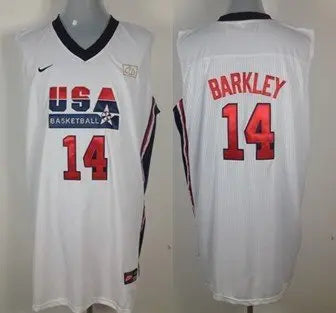 1992 Olympics Team USA #14 Charles Barkley White Swingman Jersey inbean