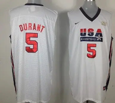 1992 Olympics Team USA #5 Kevin Durant White Swingman Jersey inbean