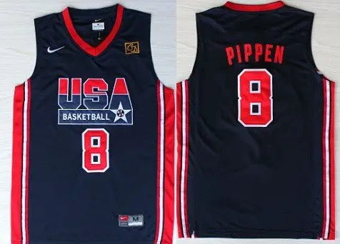 1992 Olympics Team USA #8 Scottie Pippen Navy Blue Swingman Jersey inbean