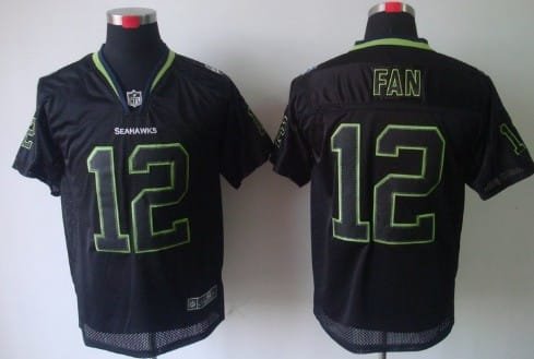 Nike Seattle Seahawks #12 Fan Lights Out Black Elite Jersey inbean