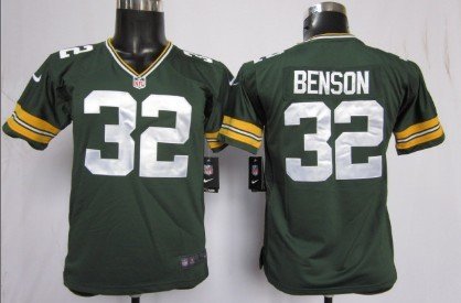 Nike Green Bay Packers #32 Cedric Benson Green Game Kids Jersey inbean