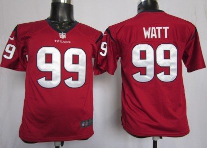 Nike Houston Texans #99 J.J. Watt Red Game Kids Jersey inbean