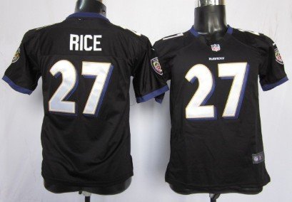 Nike Baltimore Ravens #27 Ray Rice Black Game Kids Jersey inbean