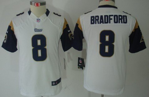 Nike St. Louis Rams #8 Sam Bradford White Limited Kids Jersey inbean