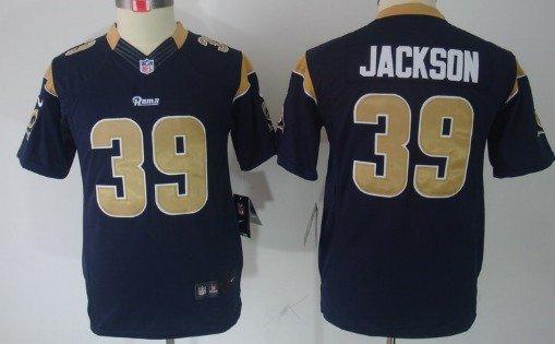 Nike St. Louis Rams #39 Steven Jackson Navy Blue Limited Kids Jersey inbean