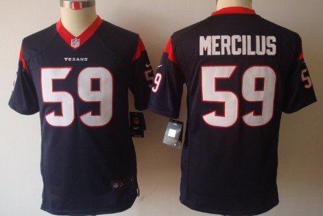 Nike Houston Texans #59 Whitney Mercilus Blue Limited Kids Jersey inbean