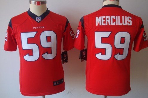 Nike Houston Texans #59 Whitney Mercilus Red Limited Kids Jersey inbean