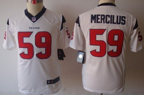 Nike Houston Texans #59 Whitney Mercilus White Limited Kids Jersey inbean