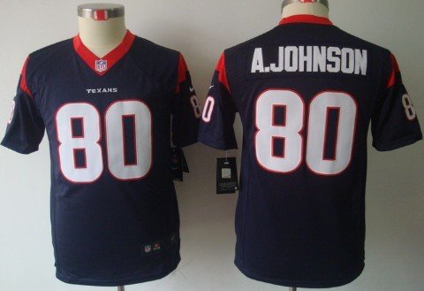 Nike Houston Texans #80 Andre Johnson Blue Limited Kids Jersey inbean