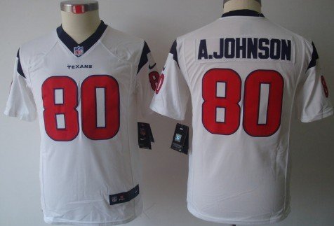 Nike Houston Texans #80 Andre Johnson White Limited Kids Jersey inbean