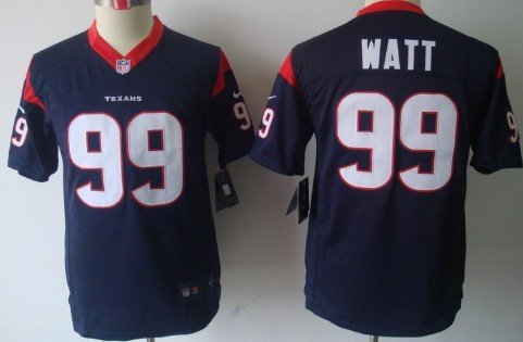 Nike Houston Texans #99 J.J. Watt Blue Limited Kids Jersey inbean