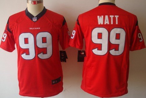 Nike Houston Texans #99 J.J. Watt Red Limited Kids Jersey inbean