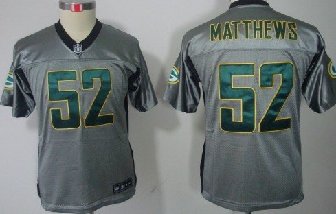 Nike Green Bay Packers #52 Clay Matthews Gray Shadow Kids Jersey inbean