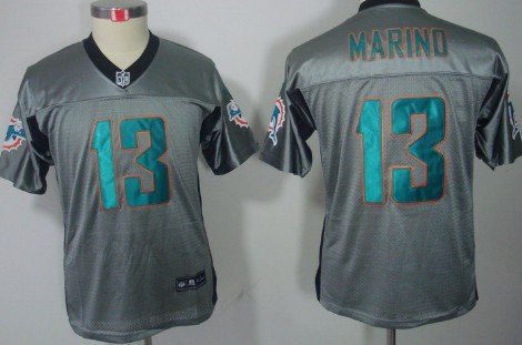 Nike Miami Dolphins #13 Dan Marino Gray Shadow Kids Jersey inbean