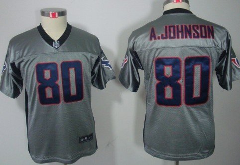 Nike Houston Texans #80 Andre Johnson Gray Shadow Kids Jersey inbean