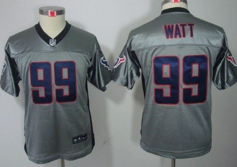 Nike Houston Texans #99 J.J. Watt Gray Shadow Kids Jersey inbean