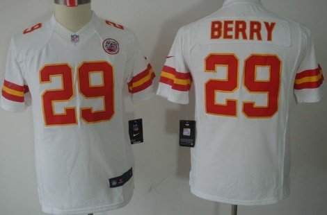 Nike Kansas City Chiefs #29 Eric Berry White Limited Kids Jersey inbean