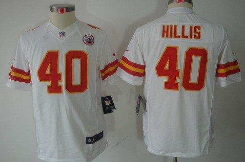 Nike Kansas City Chiefs #40 Peyton Hillis White Limited Kids Jersey inbean