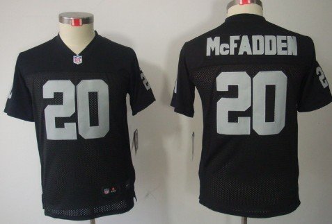 Nike Oakland Raiders #20 Darren McFadden Black Limited Kids Jersey inbean