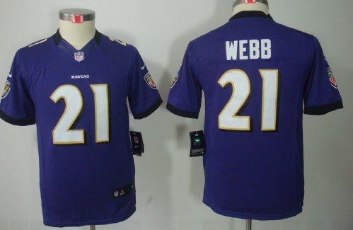 Nike Baltimore Ravens #21 Lardarius Webb Purple Limited Kids Jersey inbean