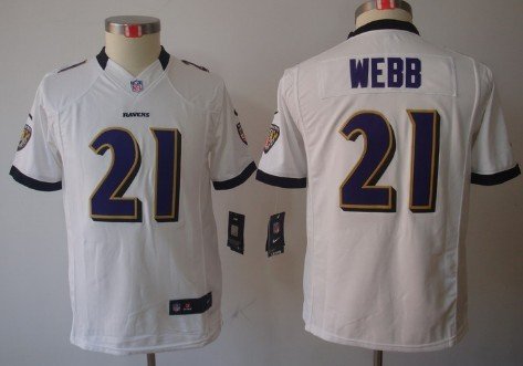 Nike Baltimore Ravens #21 Lardarius Webb White Limited Kids Jersey inbean