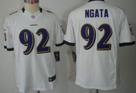 Nike Baltimore Ravens #92 Haloti Ngata White Limited Kids Jersey inbean