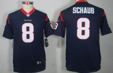 Nike Houston Texans #8 Matt Schaub Blue Limited Kids Jersey inbean