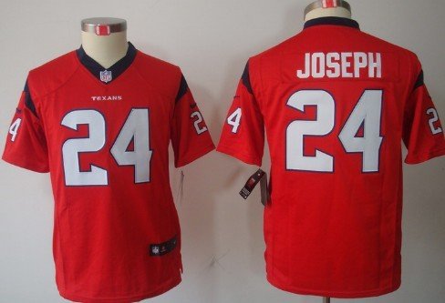 Nike Houston Texans #24 Johnathan Joseph Red Limited Kids Jersey inbean