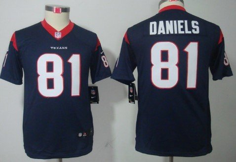 Nike Houston Texans #81 Owen Daniels Blue Limited Kids Jersey inbean