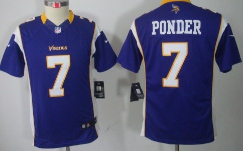 Nike Minnesota Vikings #7 Christian Ponder Purple Limited Kids Jersey inbean