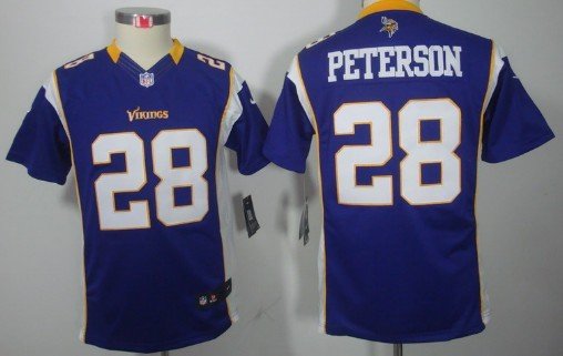 Nike Minnesota Vikings #28 Adrian Peterson Purple Limited Kids Jersey inbean