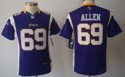 Nike Minnesota Vikings #69 Jared Allen Purple Limited Kids Jersey inbean