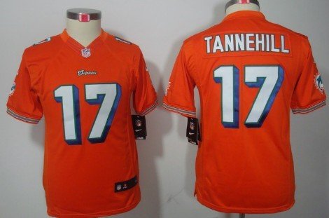 Nike Miami Dolphins #17 Ryan Tannehill Orange Limited Kids Jersey inbean